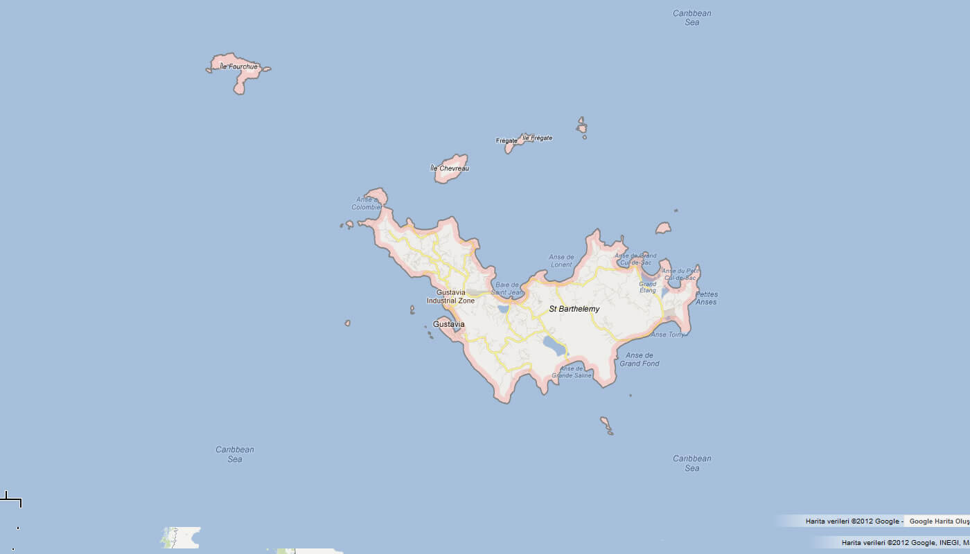 Large detailed map of Saint Barthelemy with roads and airport, Saint  Barthelemy, North America, Mapsland