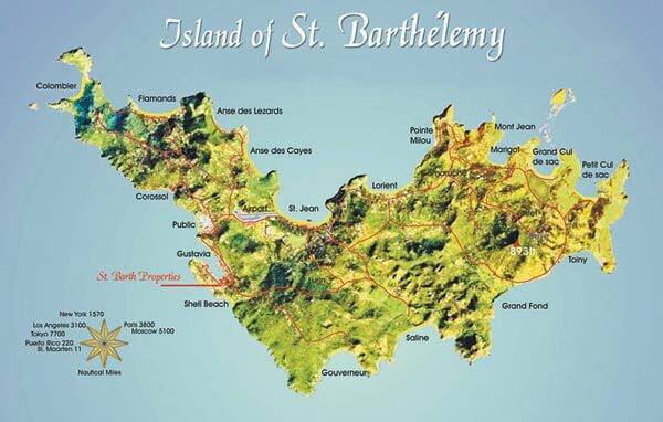 Large detailed map of Saint Barthelemy with roads and airport, Saint  Barthelemy, North America, Mapsland