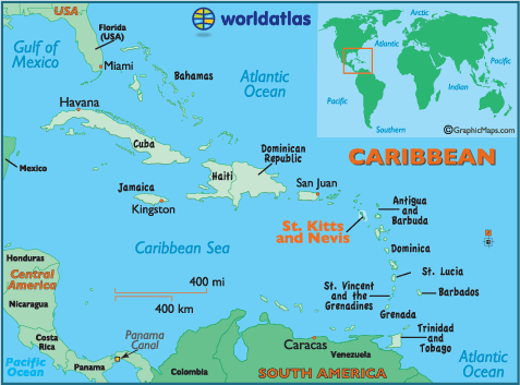 St Kitts On World Map Saint Kitts And Nevis Map And Saint Kitts And Nevis Satellite Images