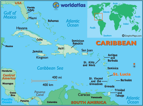 Map Showing St Lucia Saint Lucia Map And Saint Lucia Satellite Images