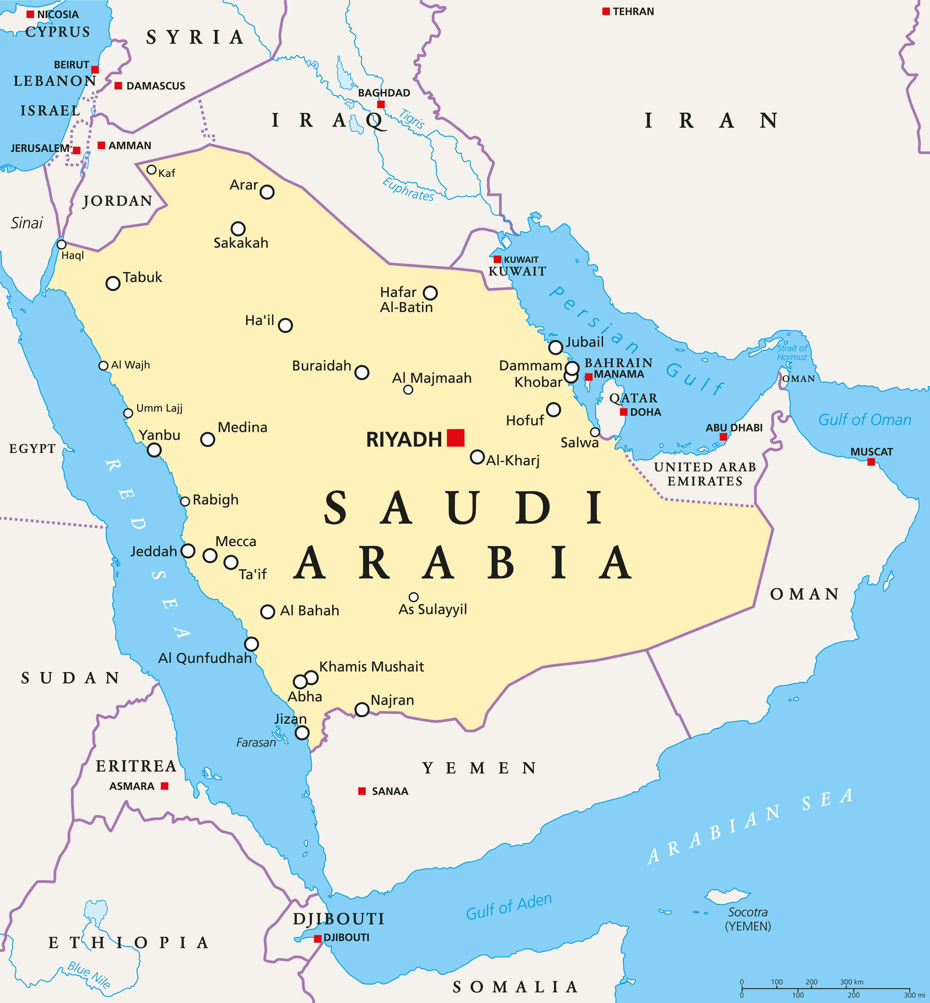 Saudi Arabia political Map