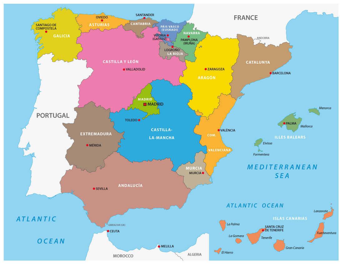 Spain Administrative Map