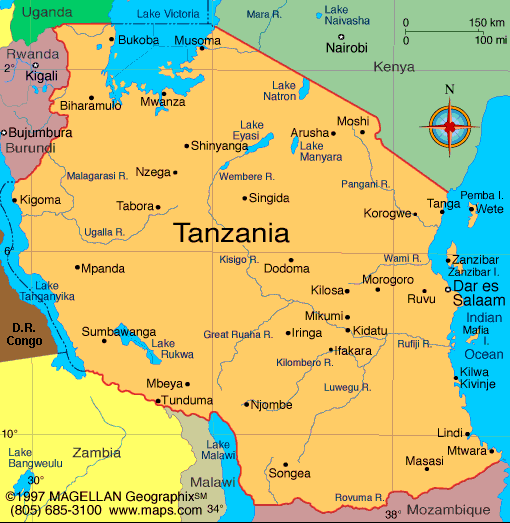 Arusha Map - Tanzania