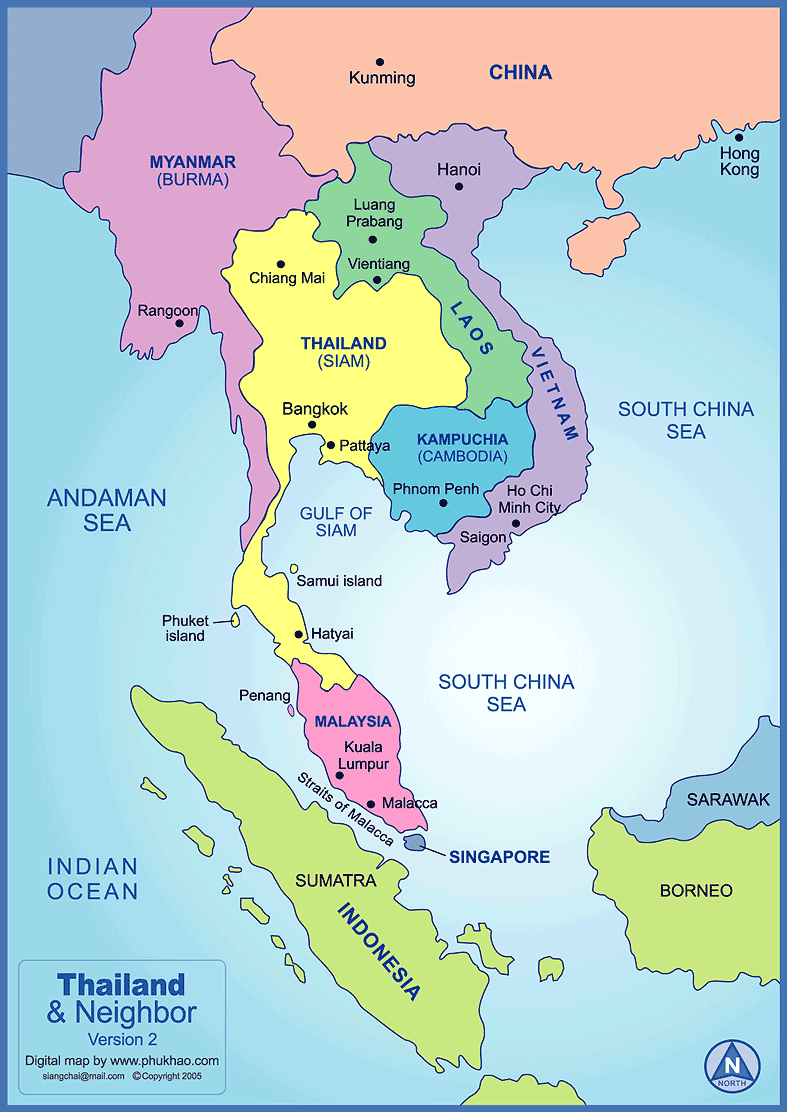thailand map and thailand satellite images