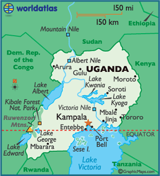 Uganda Map and Uganda Satellite Images