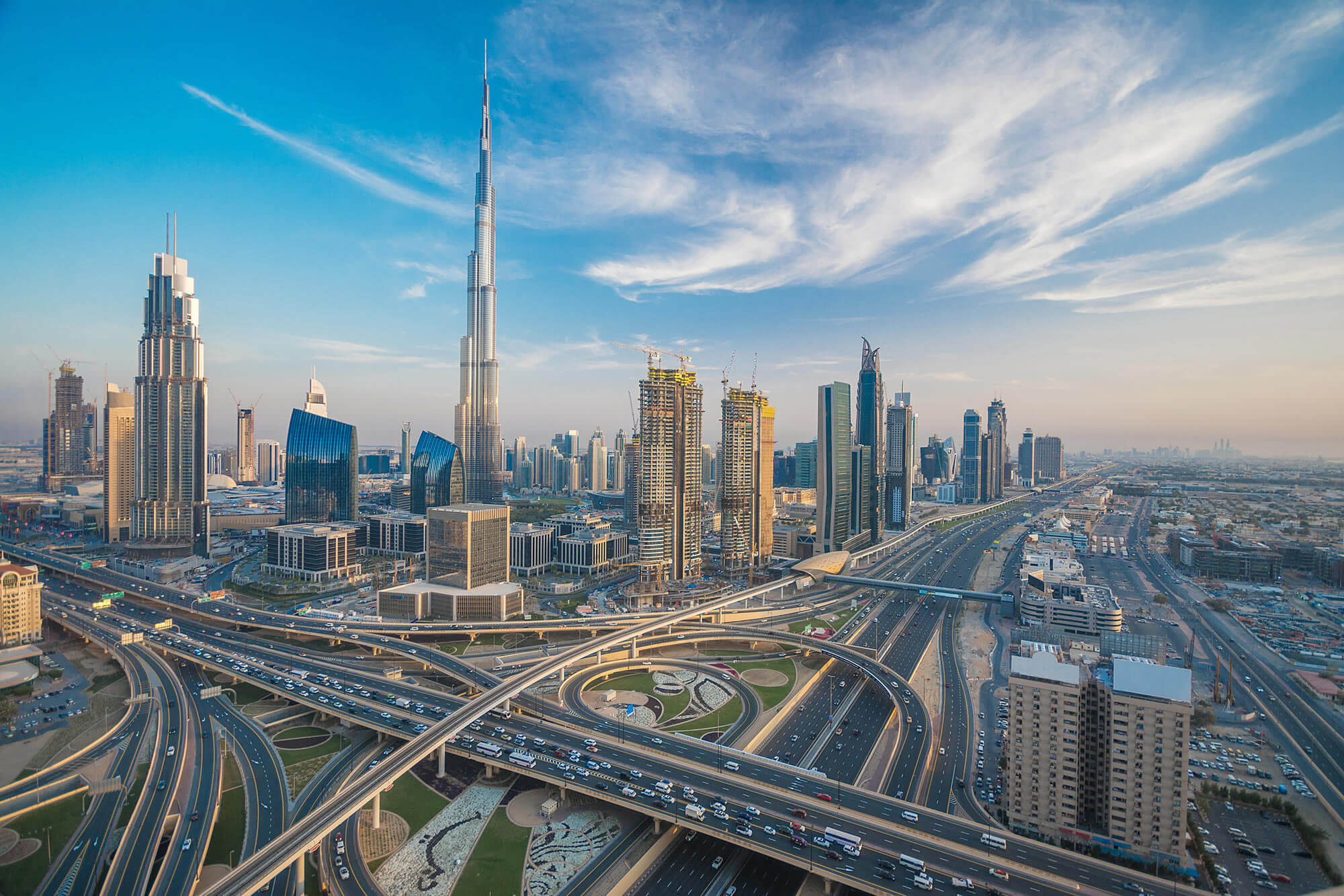 Dubai skyline with beautiful city