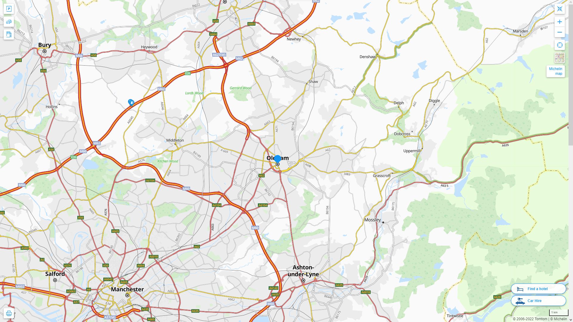 Oldham Map and Oldham Satellite Image