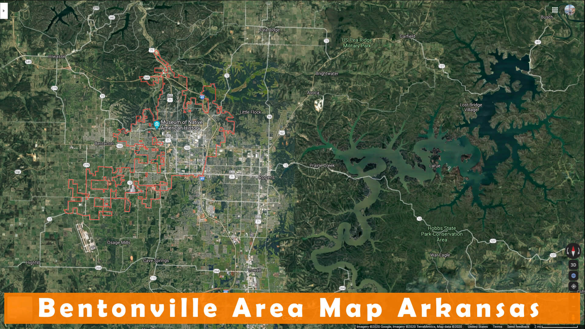 Bentonville, Arkansas Map