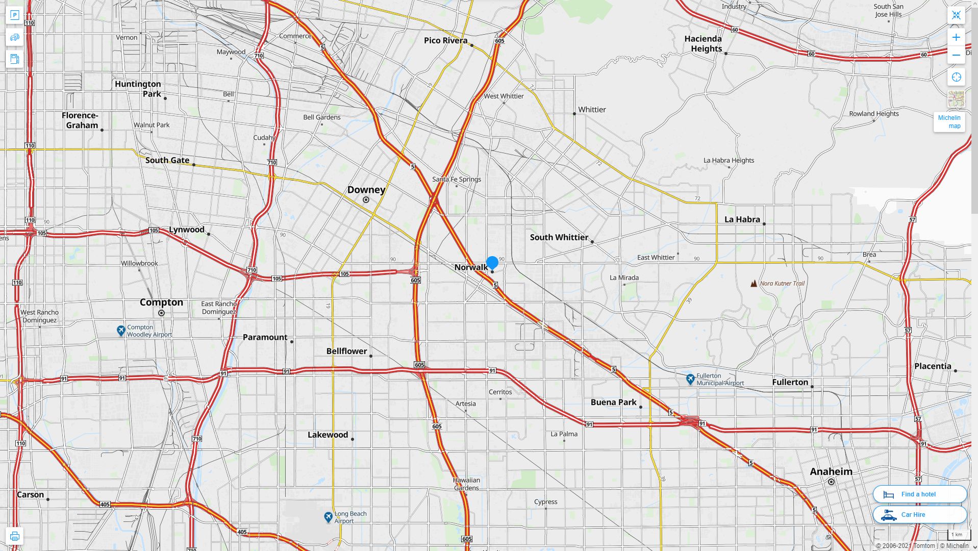 Norwalk California Map - United States