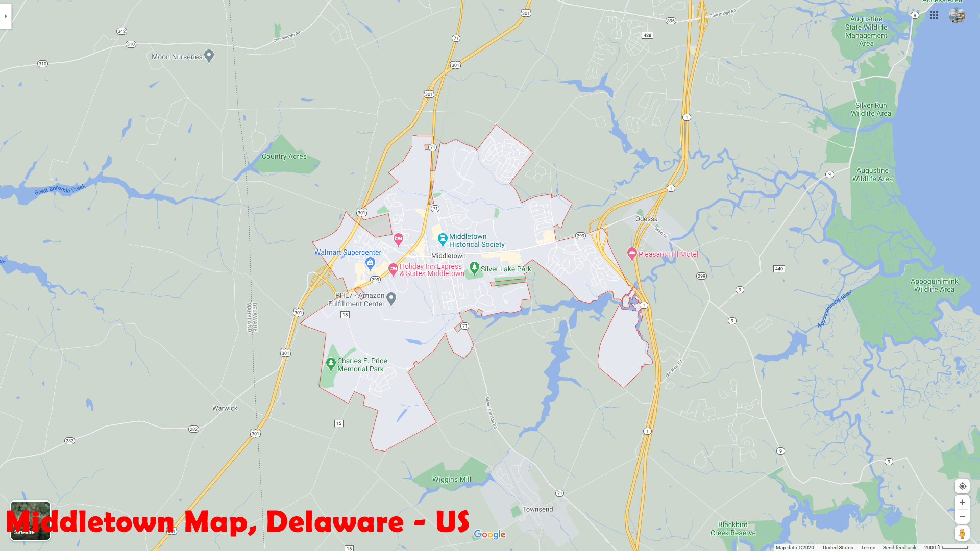 Middletown, Delaware Map