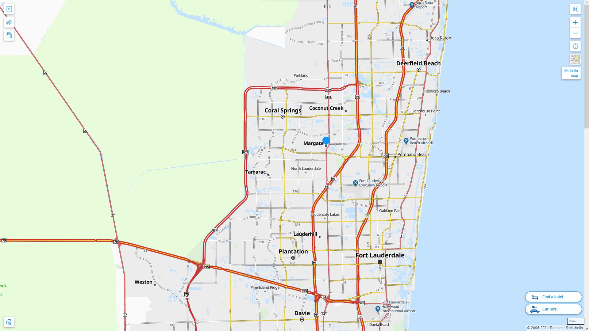 Margate Florida Map and Margate Florida Satellite Image