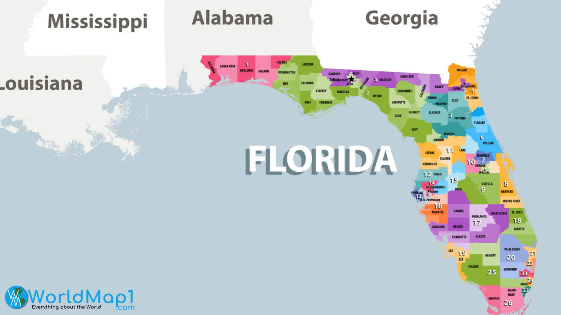 Florida Free Printable Map