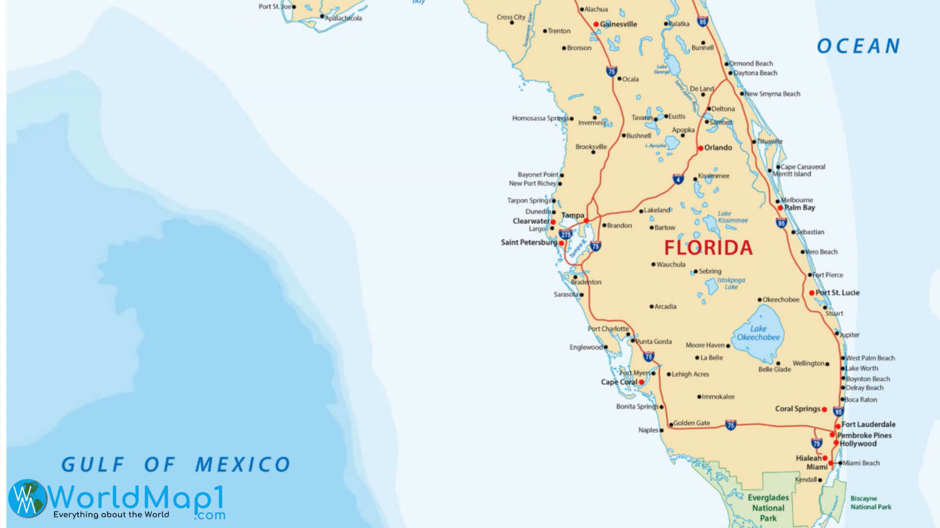 Florida Free Printable Map