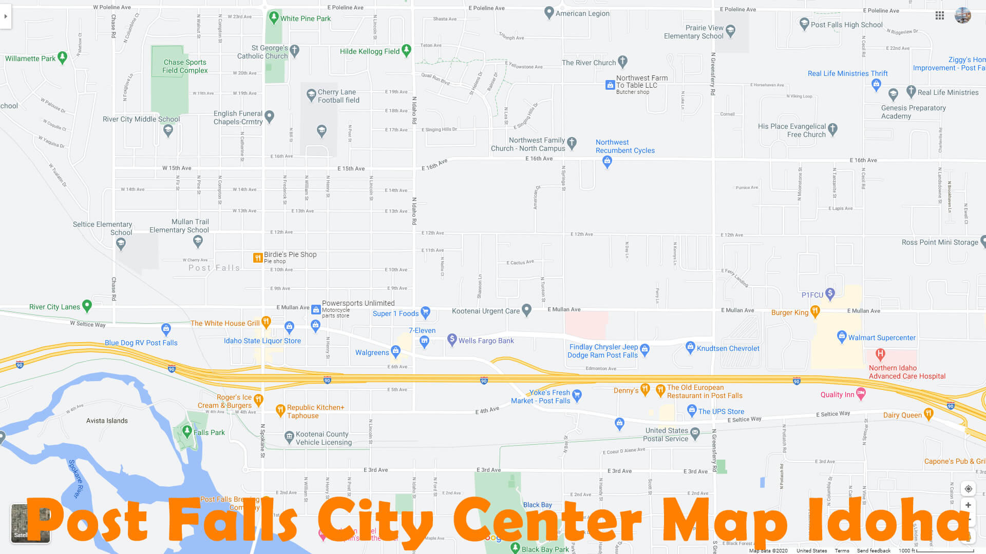 Post Falls, Idaho Map