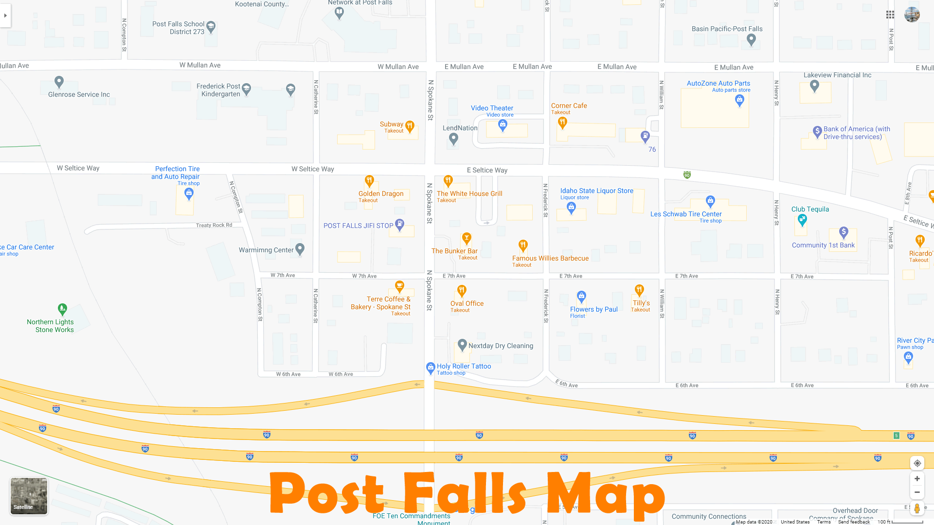 Post Falls, Idaho Map