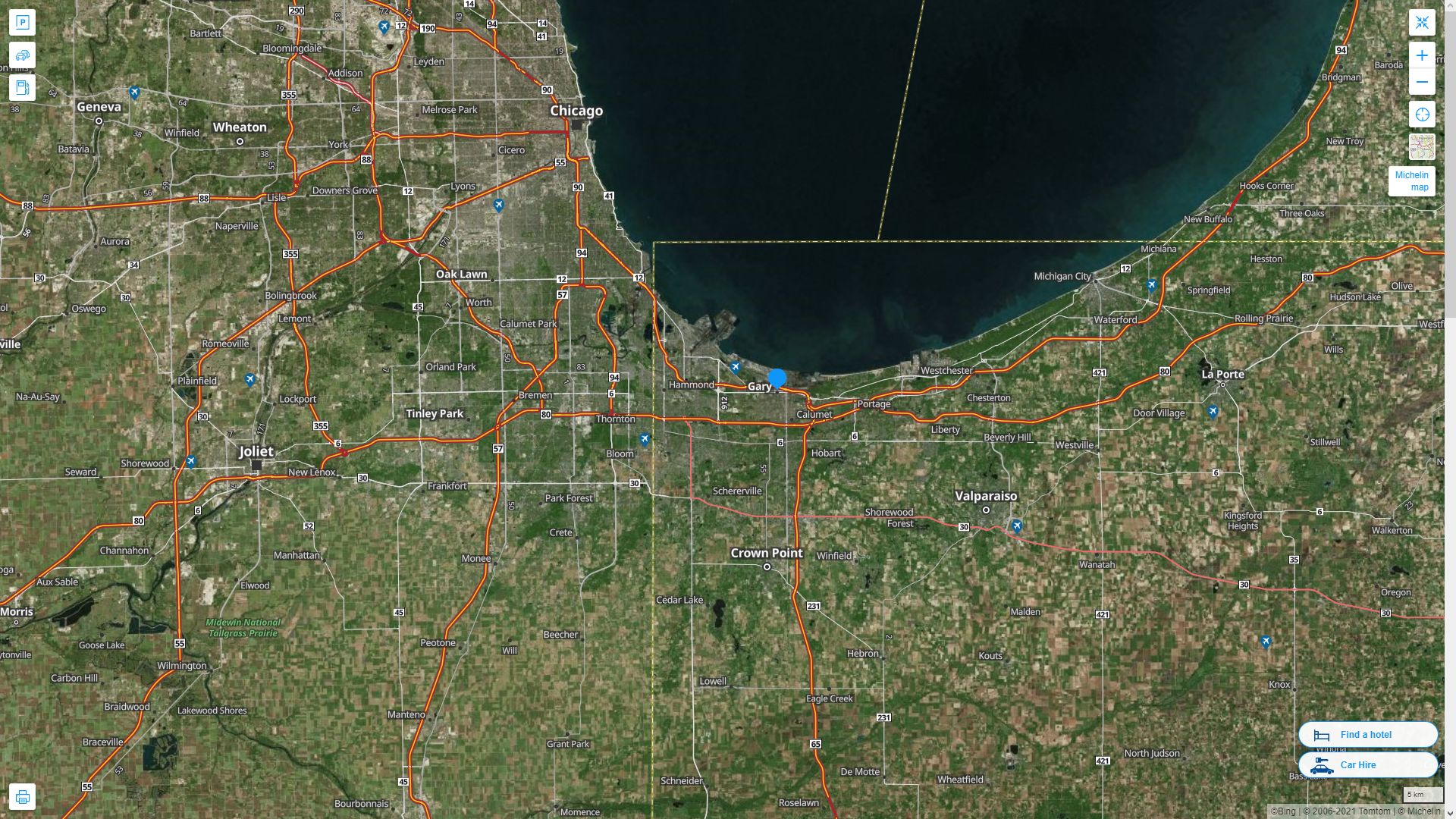 Gary Indiana Map and Gary Indiana Satellite Image