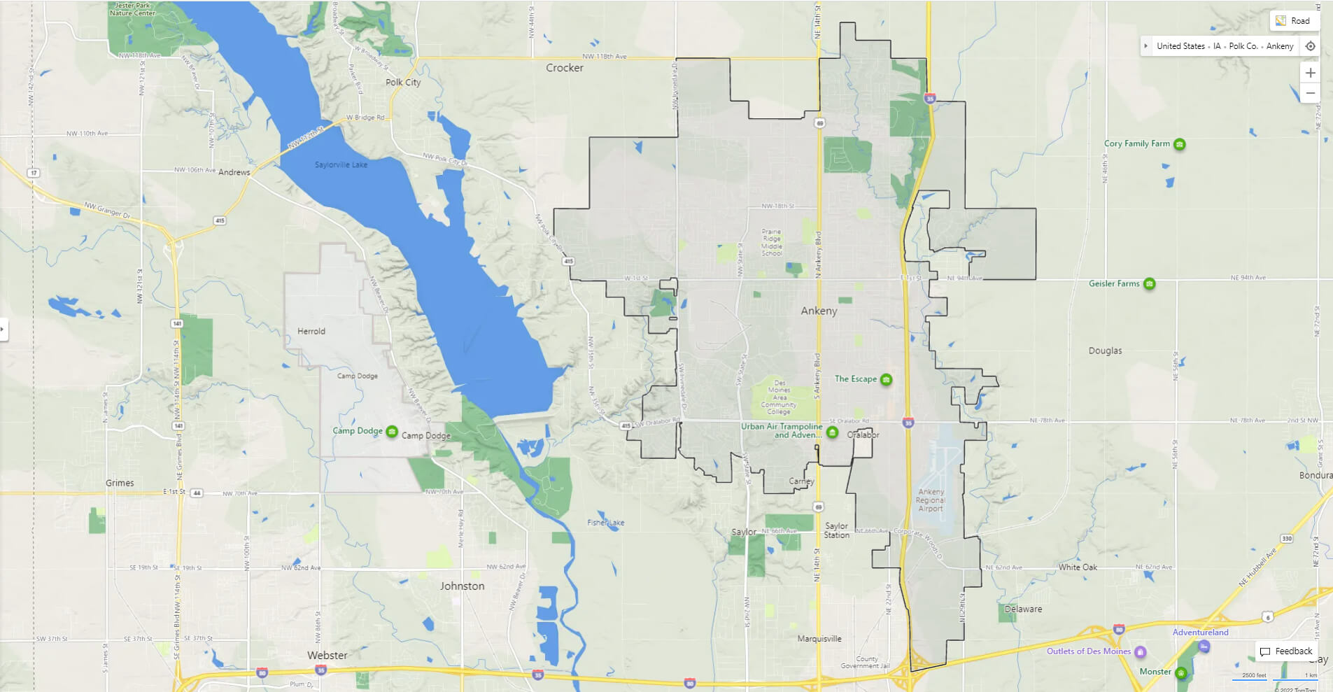 Ankeny, Iowa Map