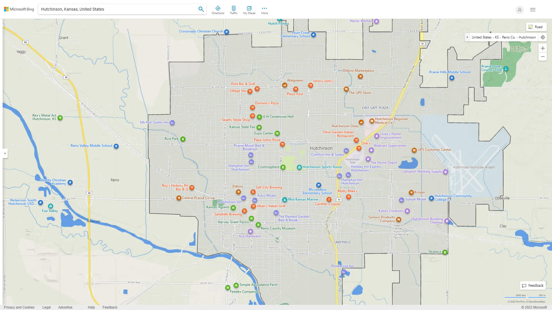 Hutchinson Kansas Map and Hutchinson Kansas Satellite Image