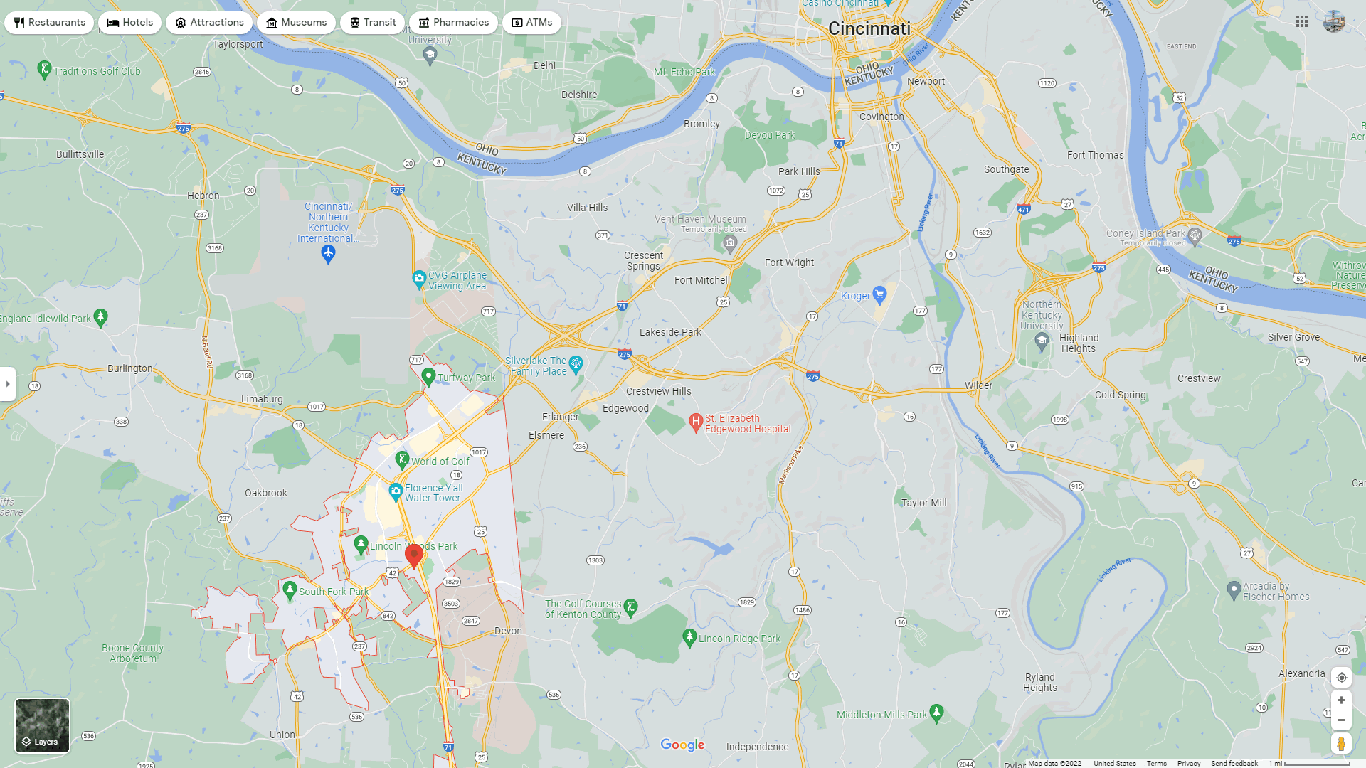 Florence Kentucky Map