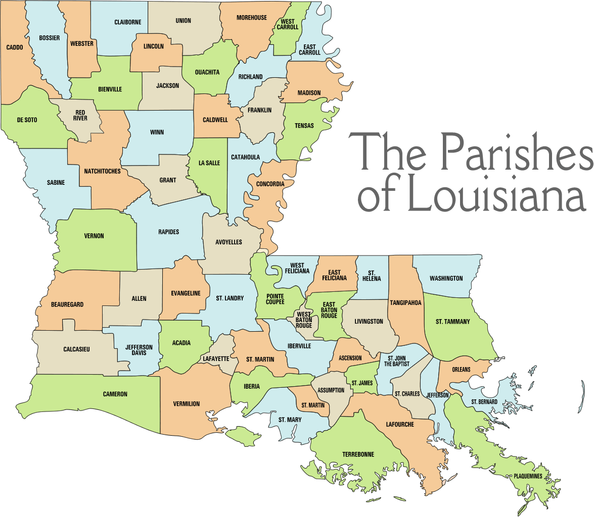 Louisiana County Maps
