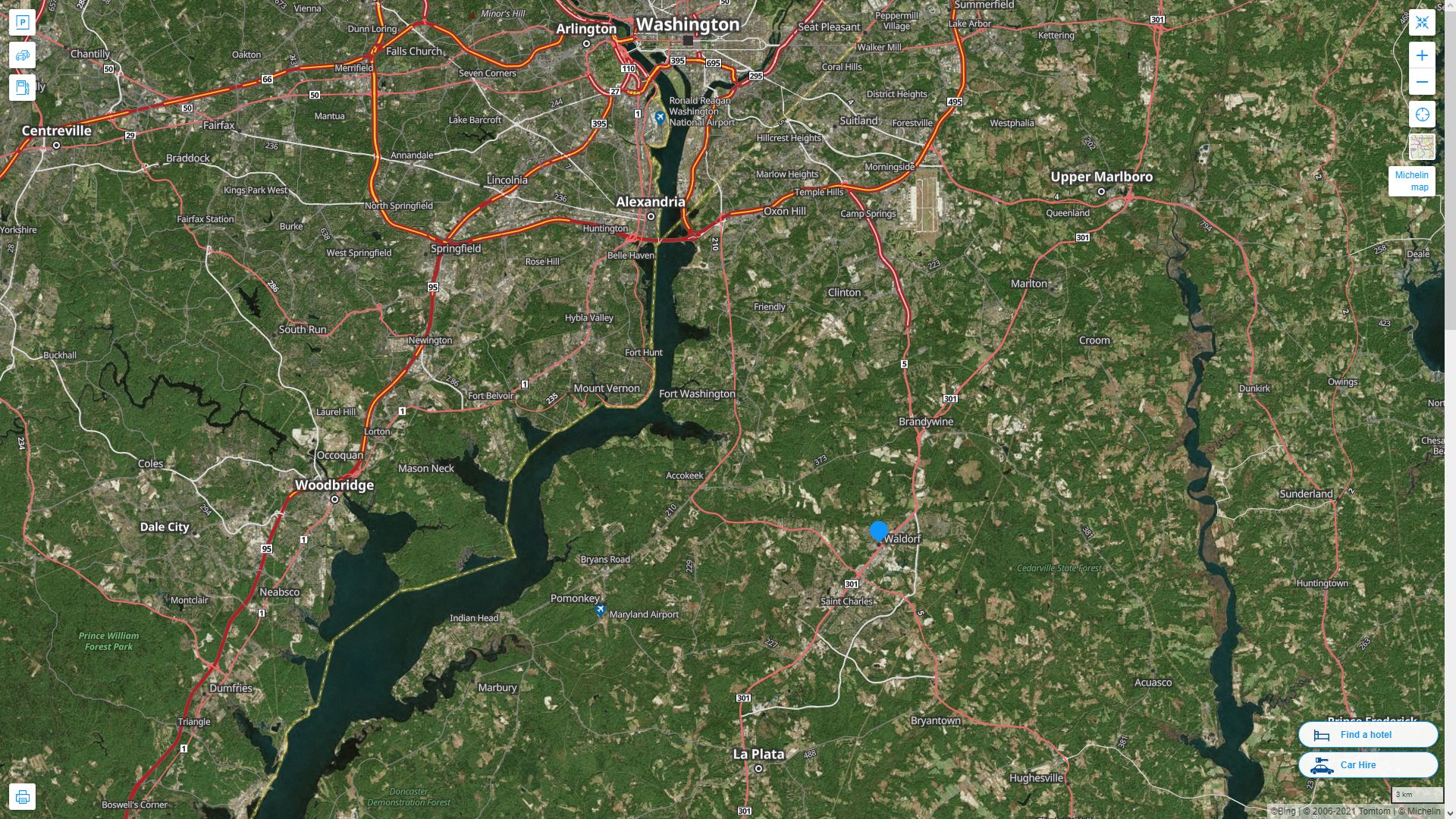 Waldorf Maryland Map and Waldorf Maryland Satellite Image