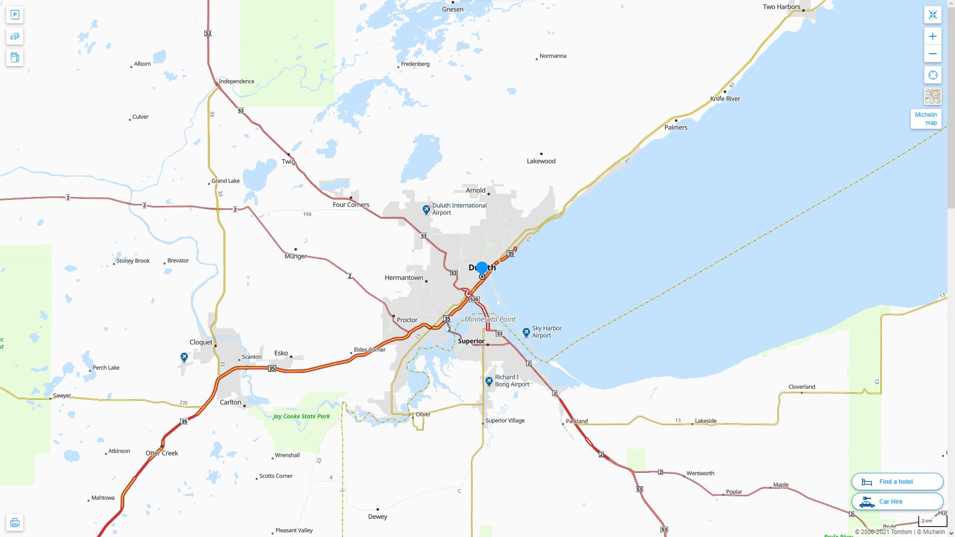 Duluth, Minnesota Map