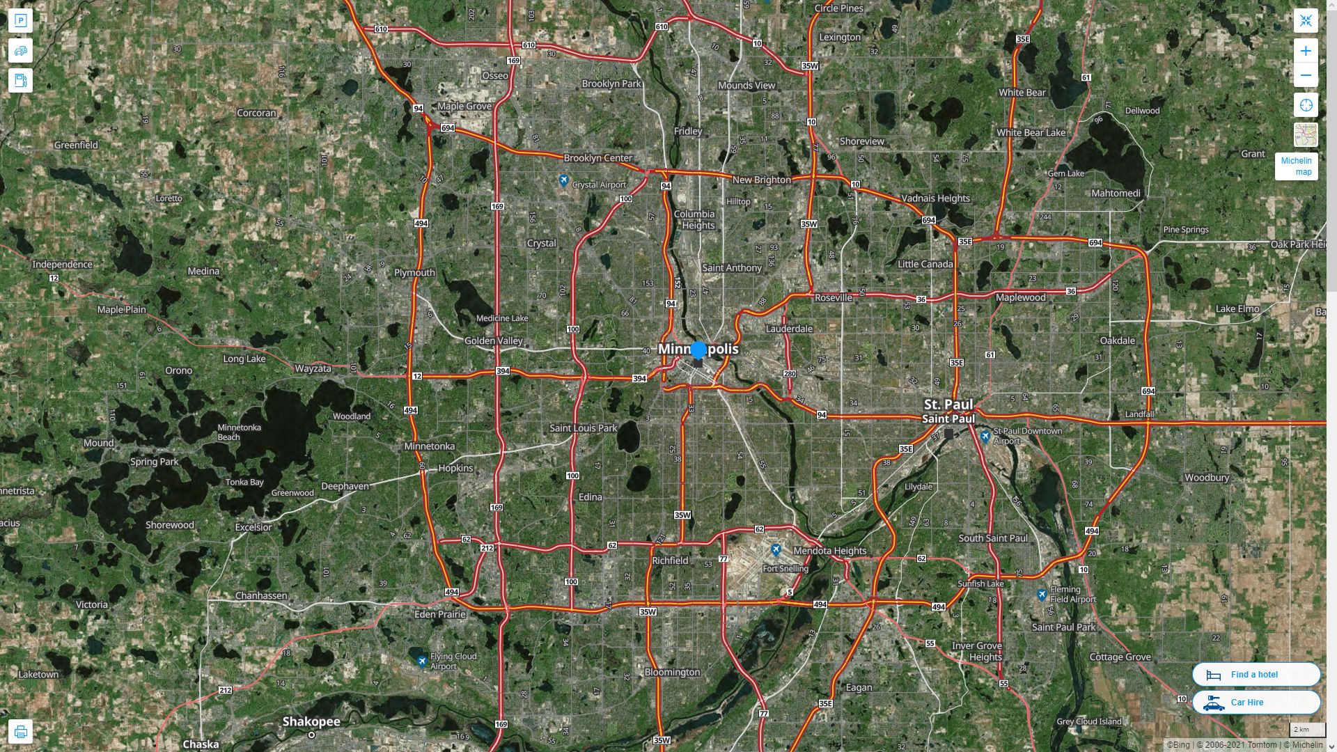 Saint Paul, Minnesota map with satellite view