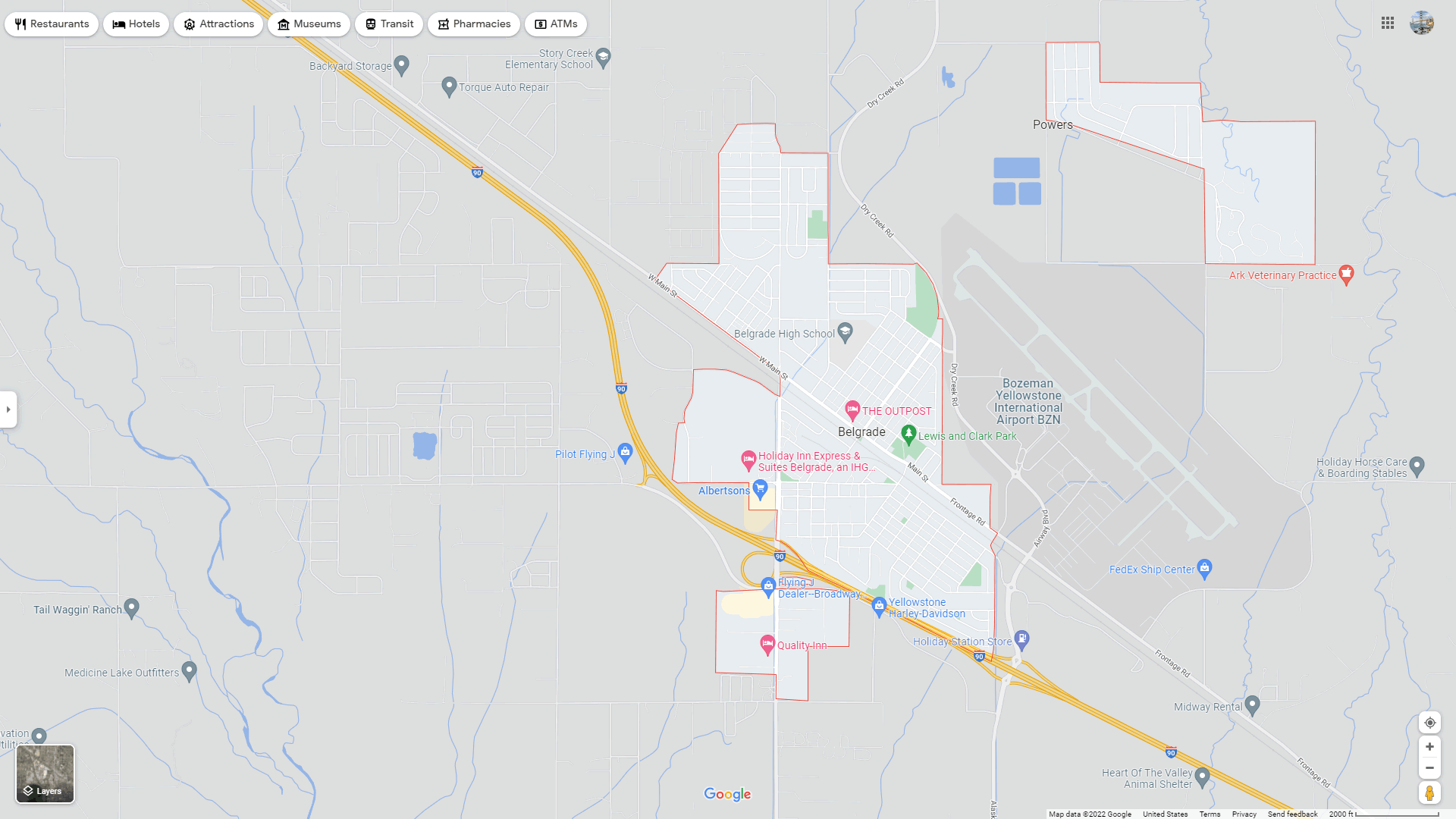 Belgrade Montana Map