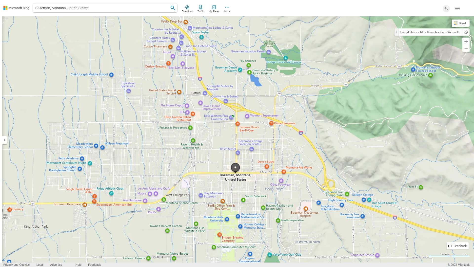 Bozeman Montana Map - United States