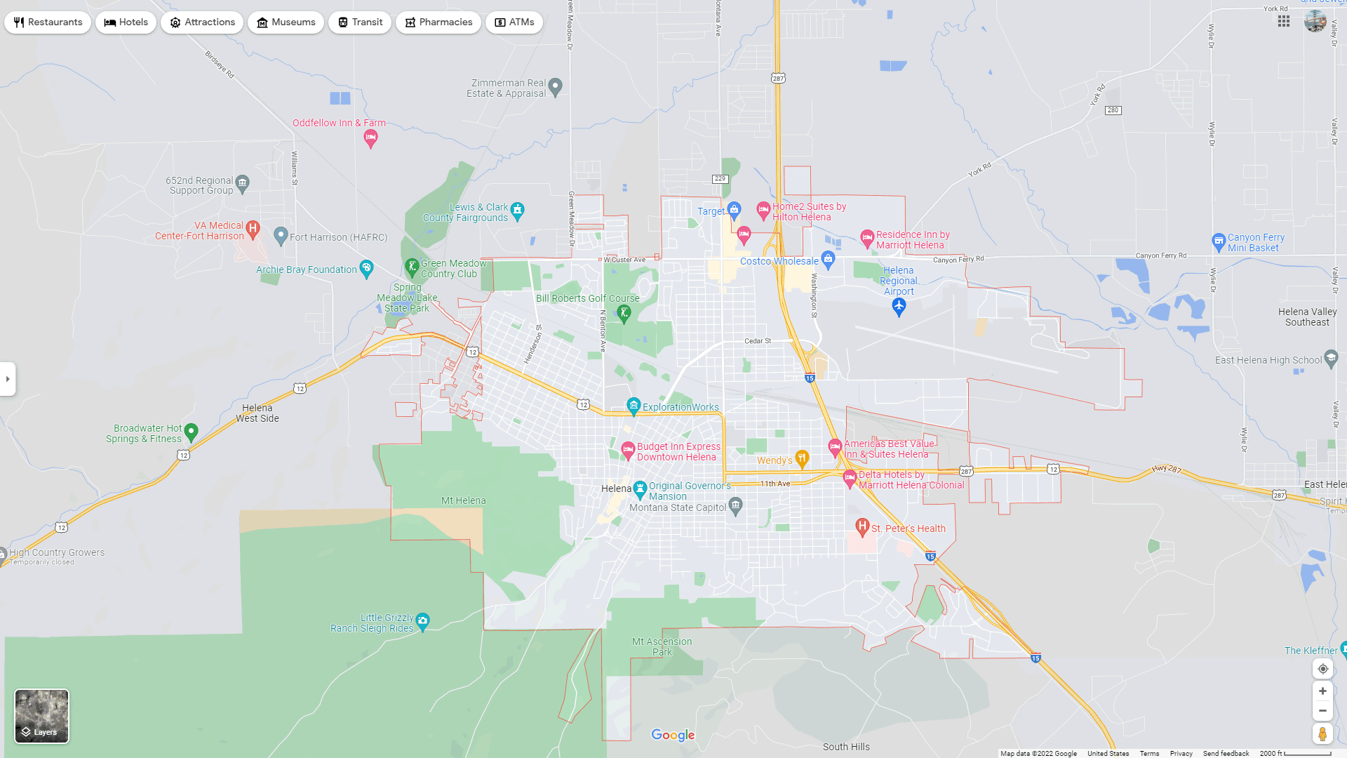 Helena Montana Map And Helena Montana Satellite Image