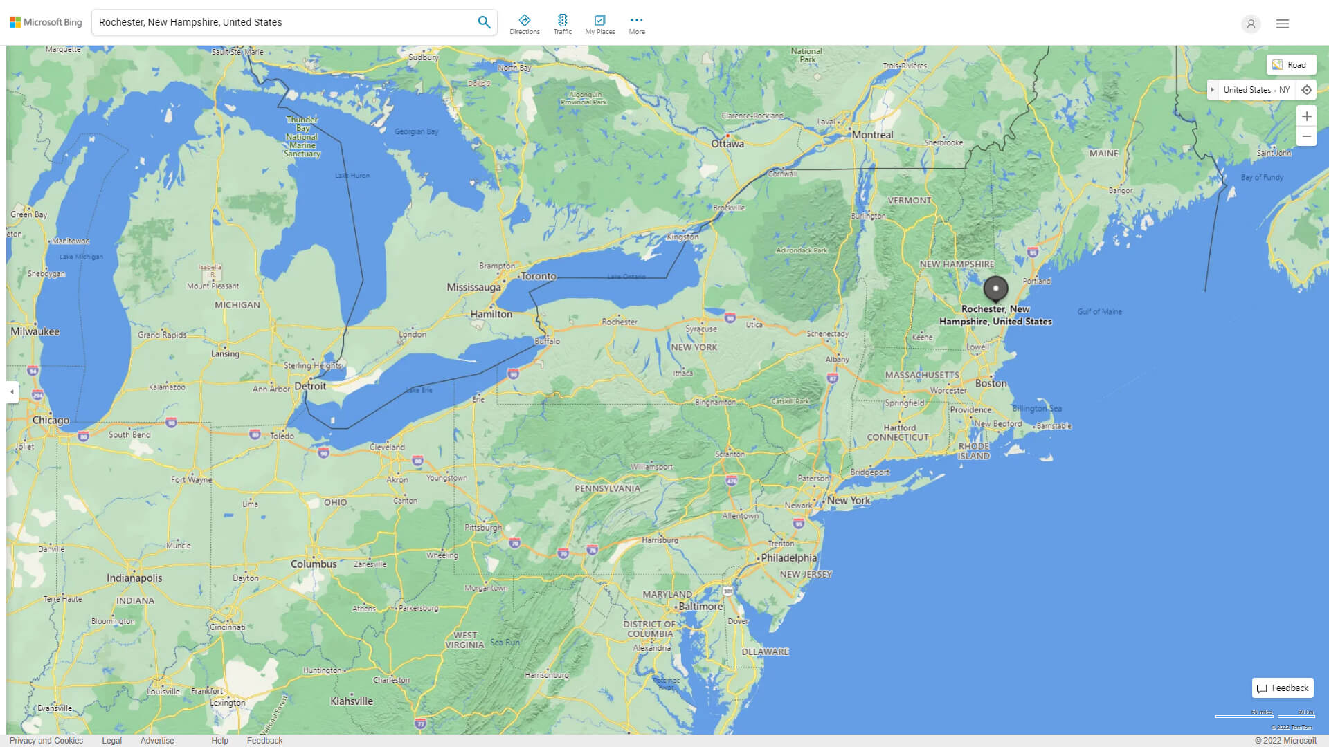 Rochester New Hampshire Map and Rochester New Hampshire Satellite Image