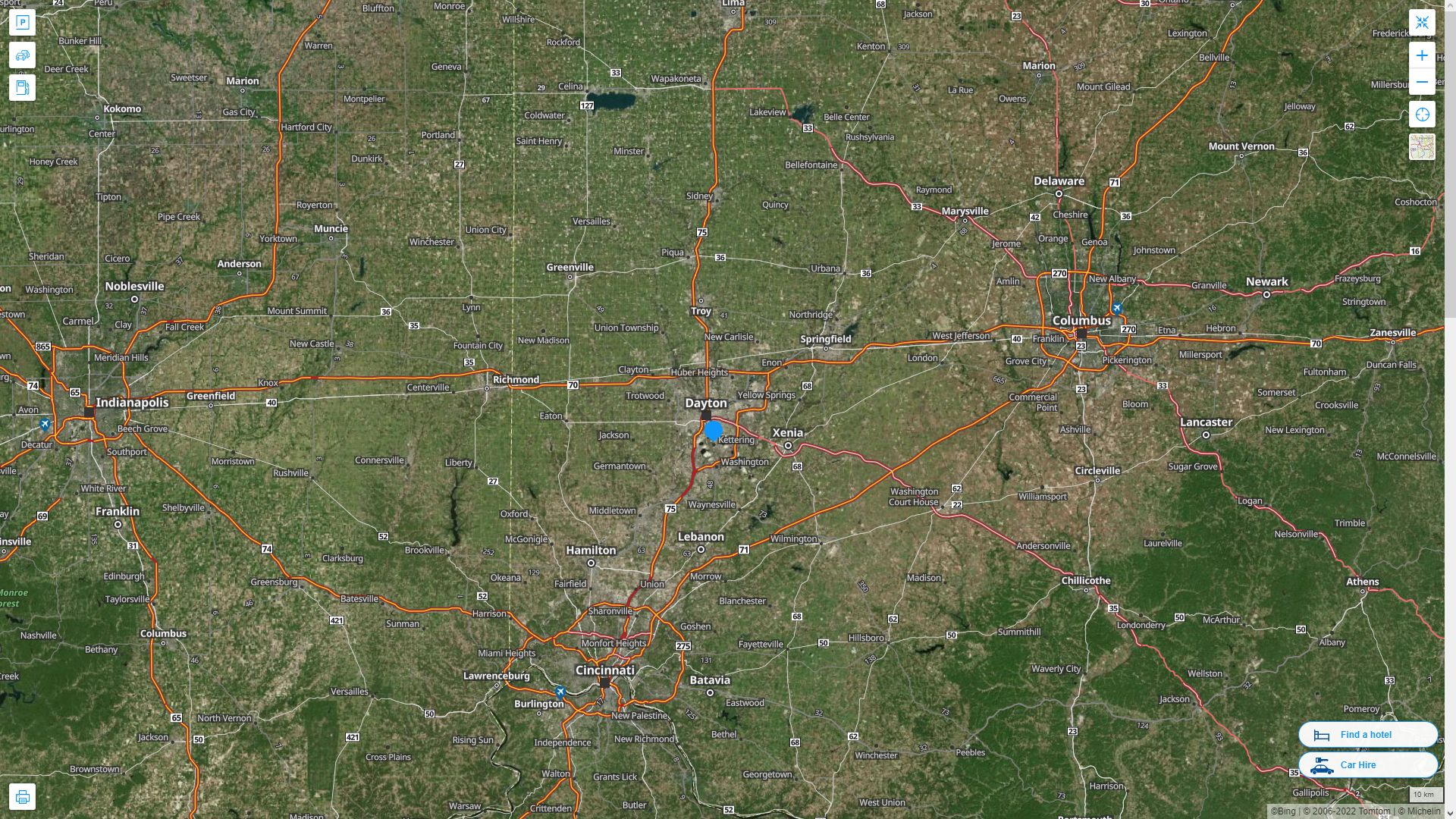 Kettering Ohio Map and Kettering Ohio Satellite Image