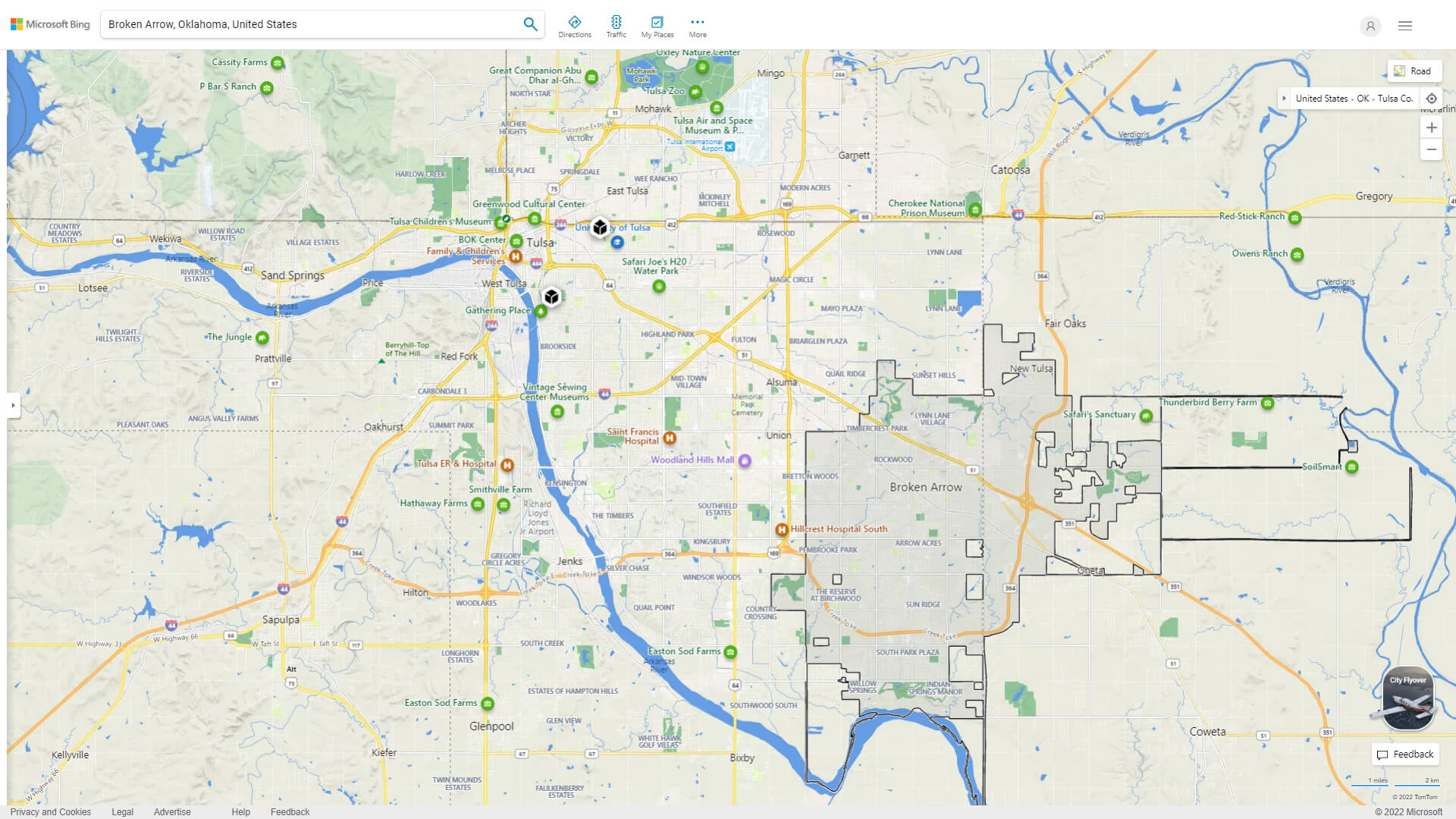 Broken Arrow Oklahoma Map and Broken Arrow Oklahoma Satellite Image