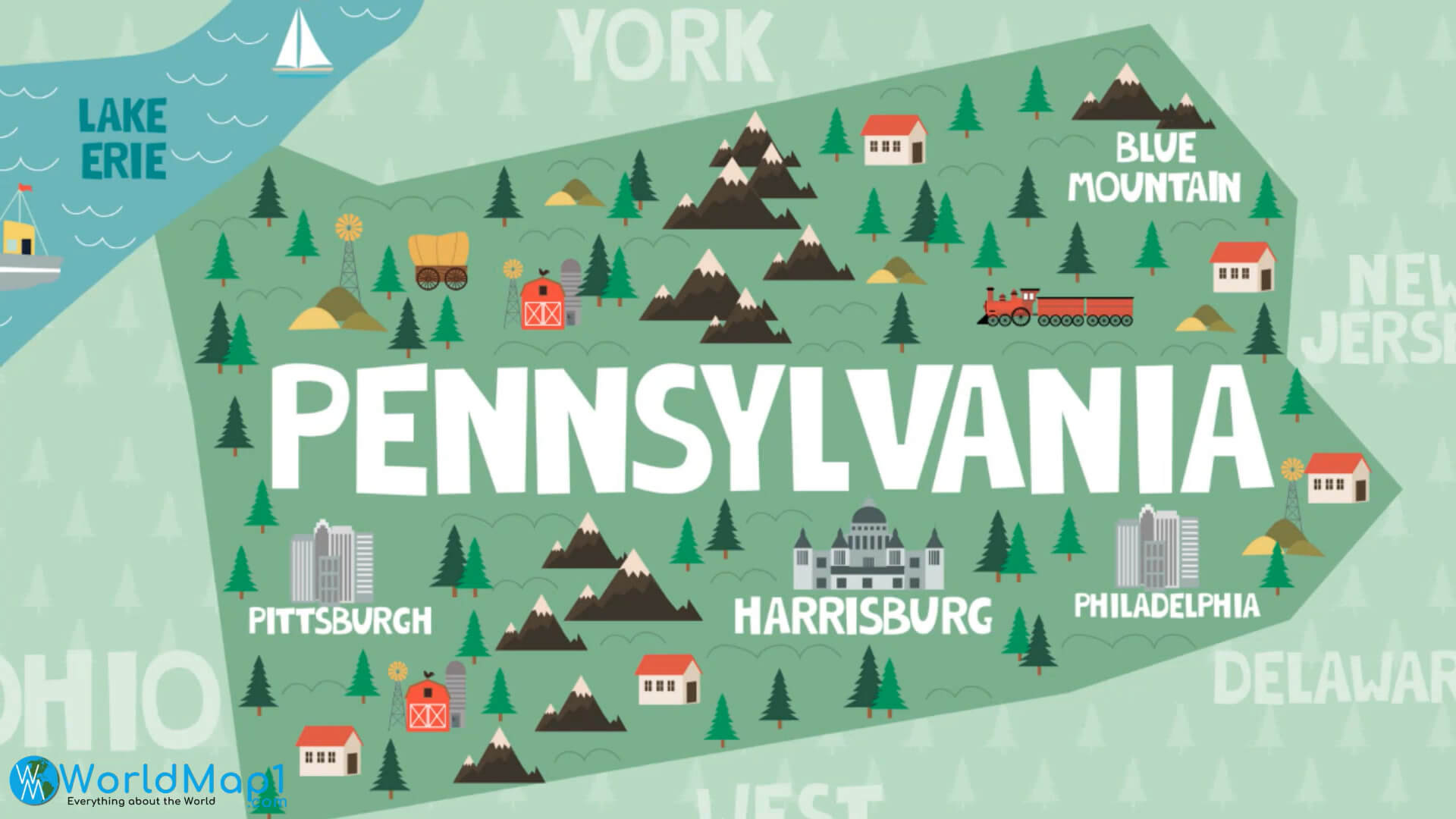 Pennsylvania Free Printable Map