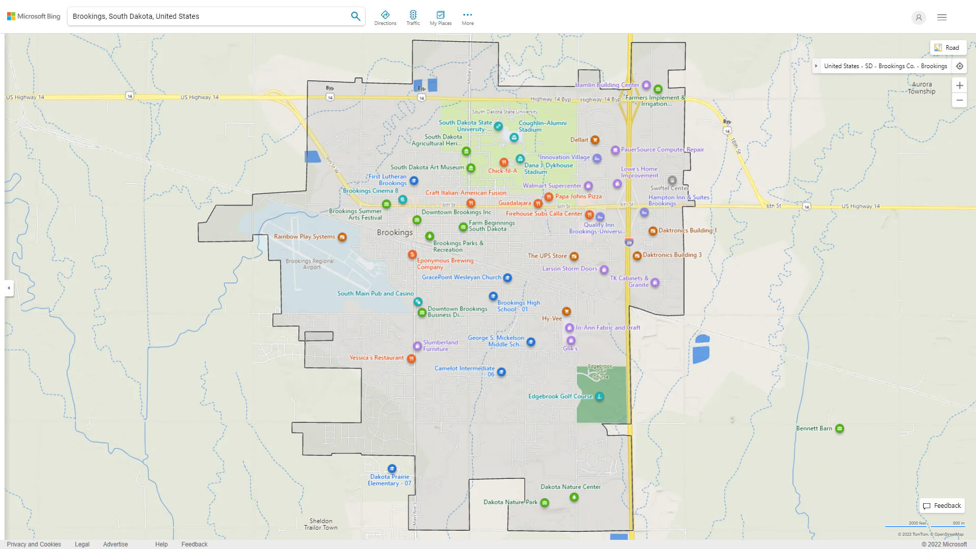 Brookings South Dakota Map - United States