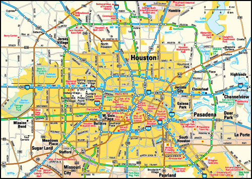 Houston, Texas area map