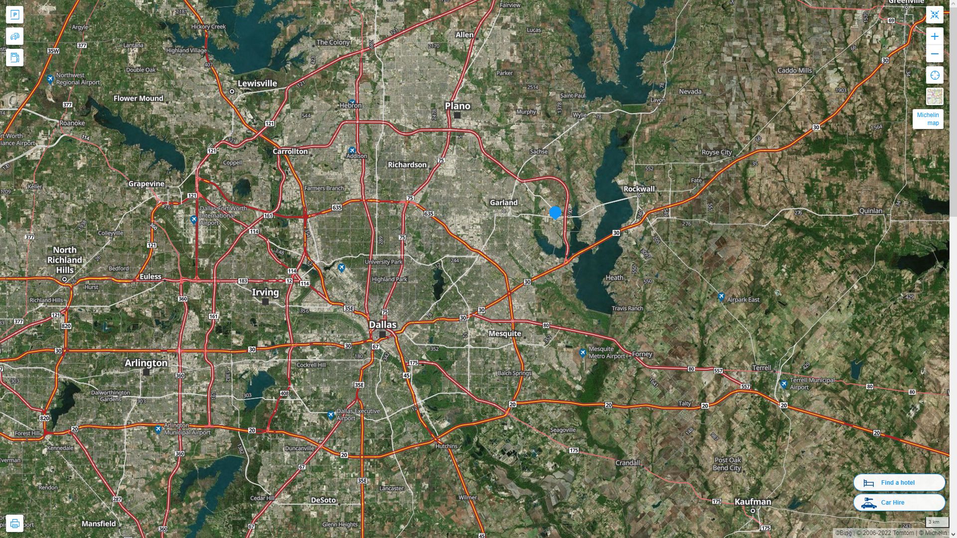 Rowlett Texas Map and Rowlett Texas Satellite Image