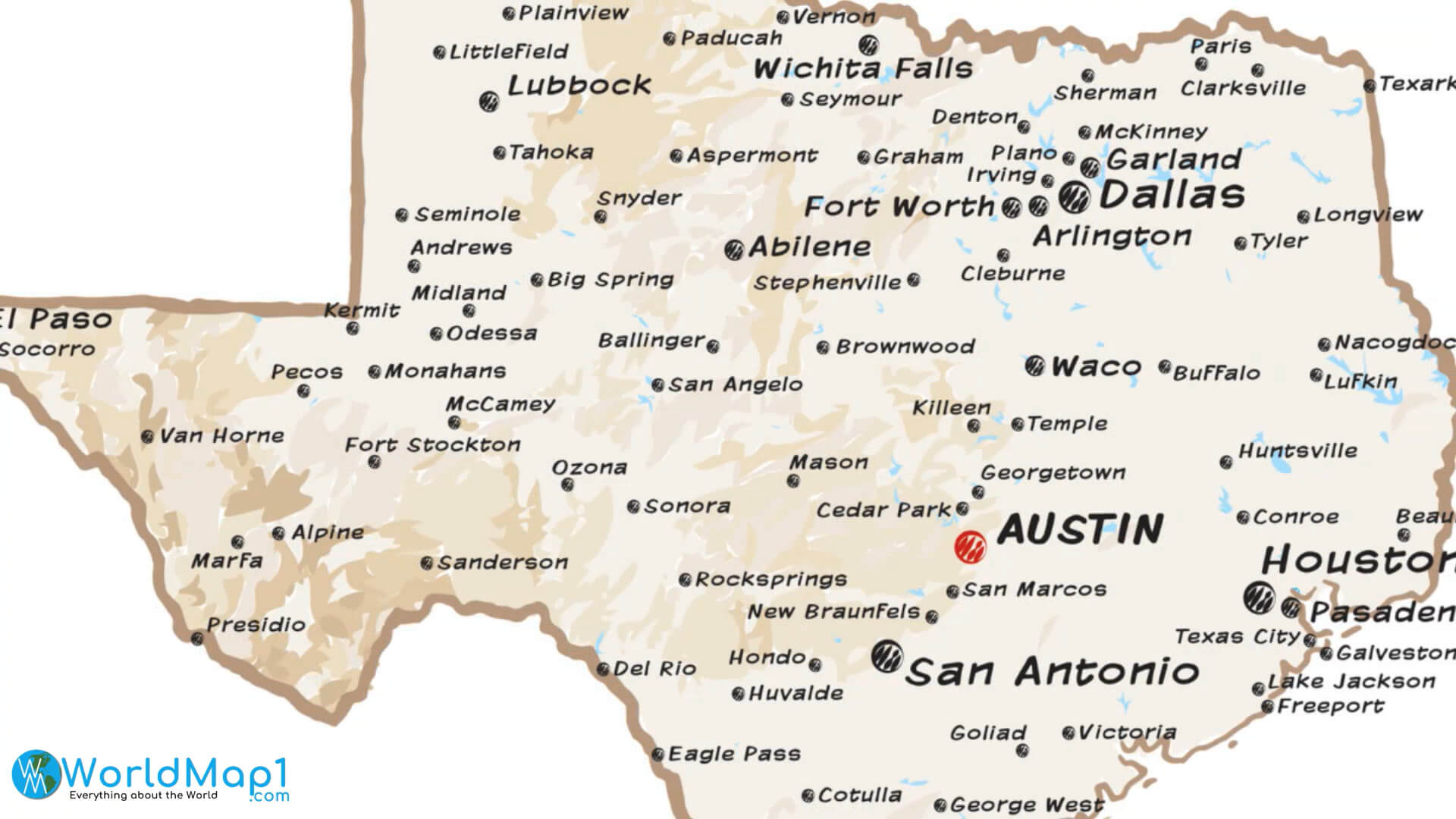 High Detailed Texas Map