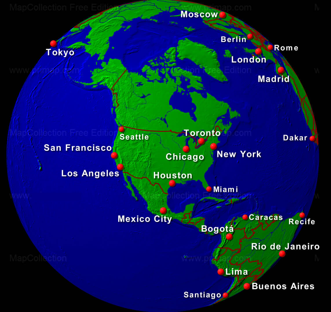 United States Globe Map USA Globe Map