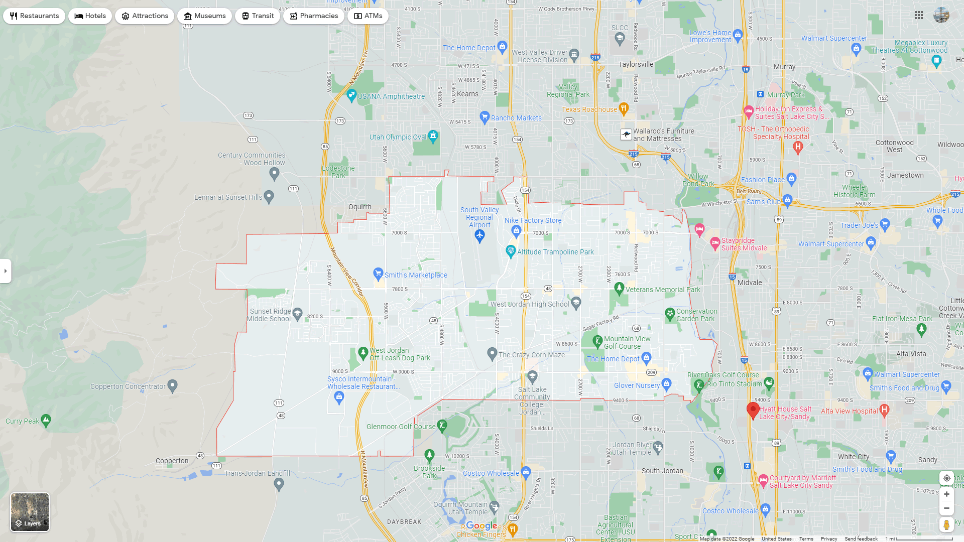 West Jordan, Utah Map