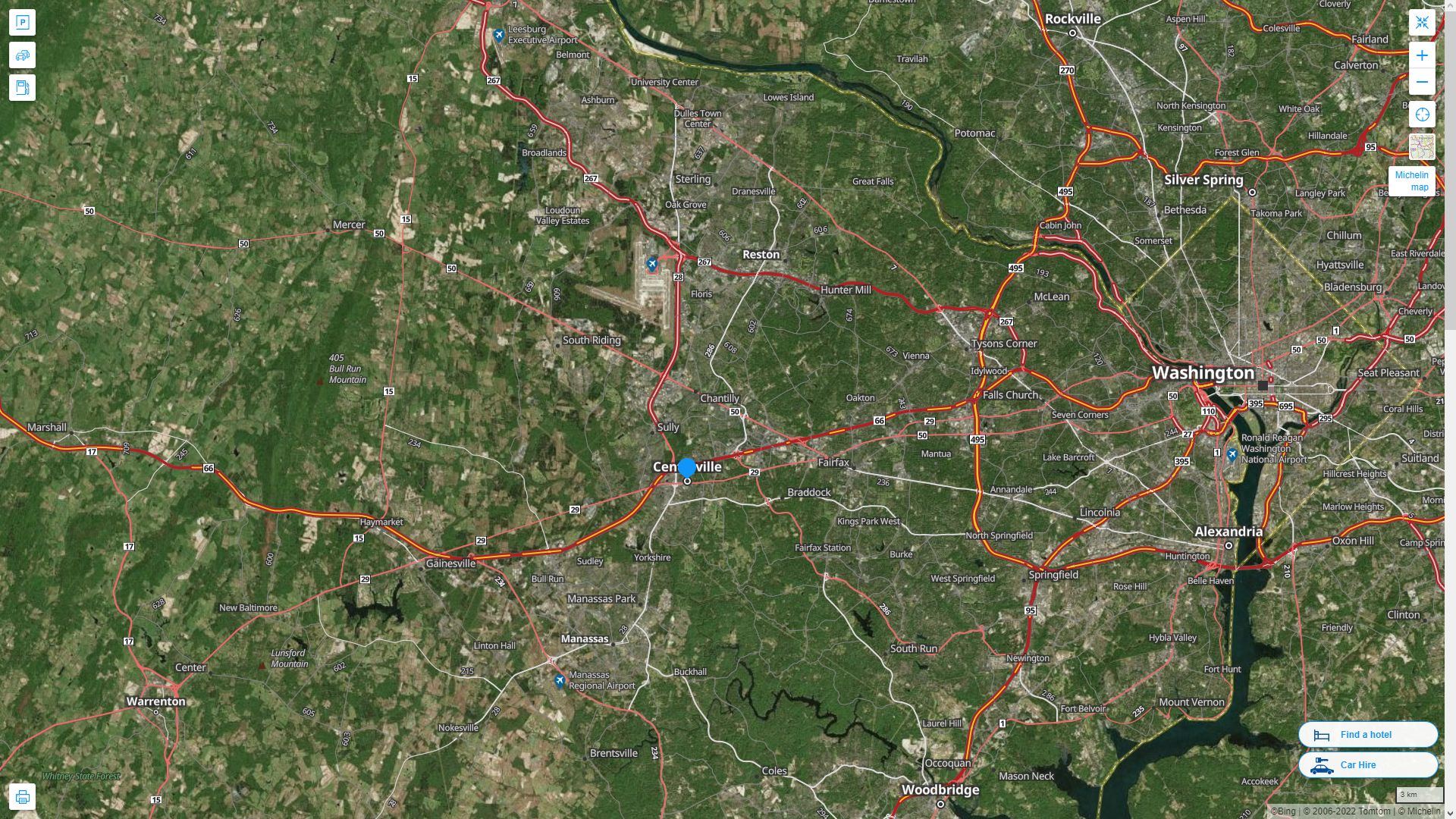 Centreville Virginia Map and Centreville Virginia Satellite Image