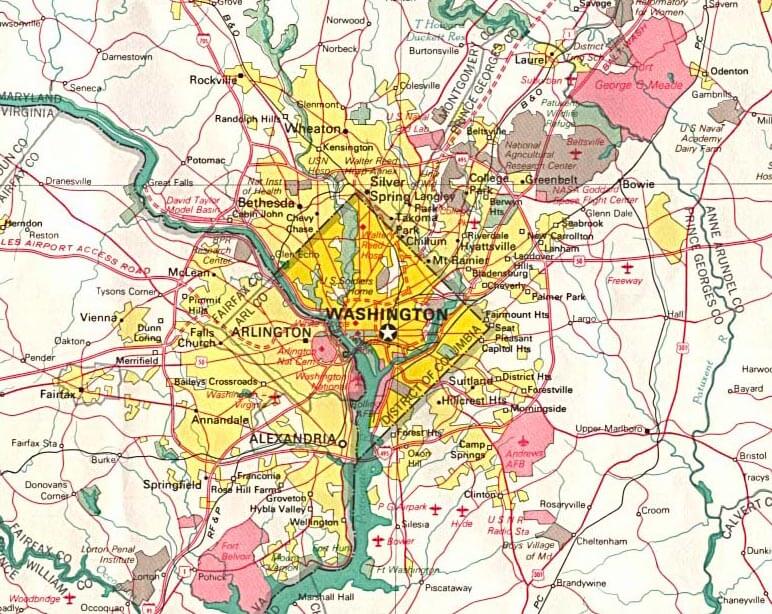 Washington dc District of Columbia Map and Washington dc District of ...