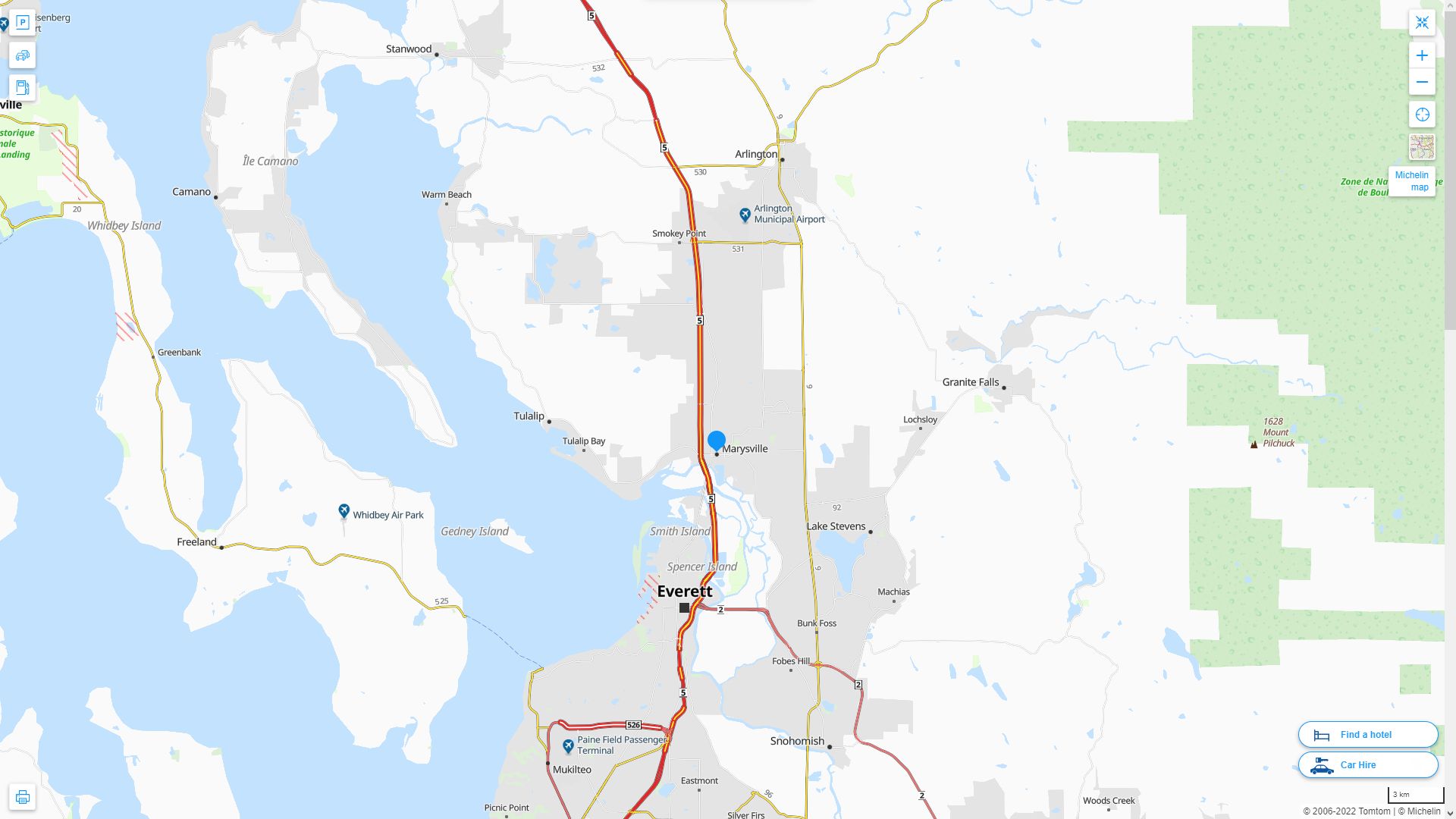 Marysville Washington Map and Marysville Washington Satellite Image