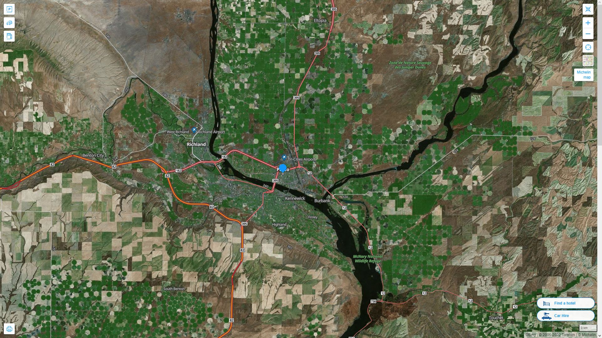 Pasco Washington Map and Pasco Washington Satellite Image