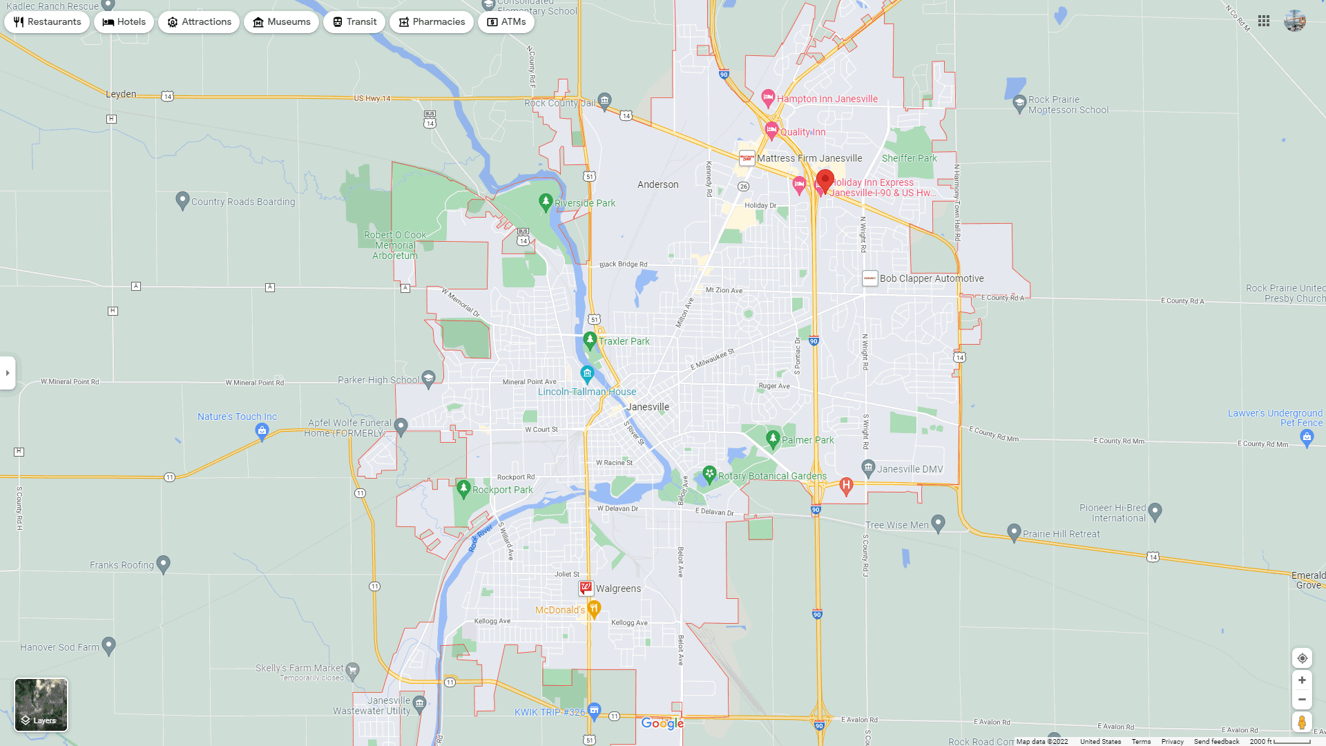 Janesville Wisconsin Map