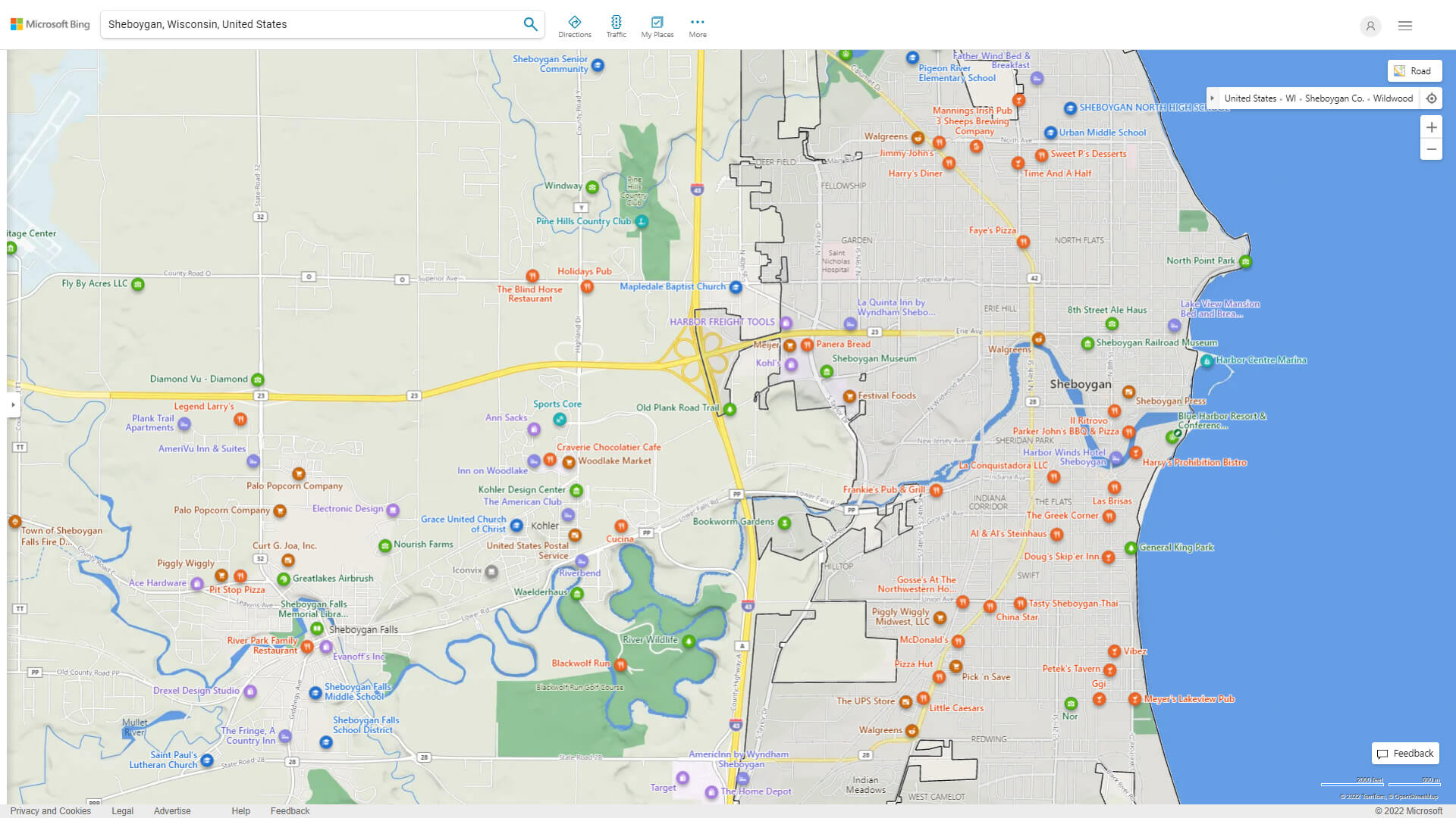 Sheboygan, Wisconsin Map