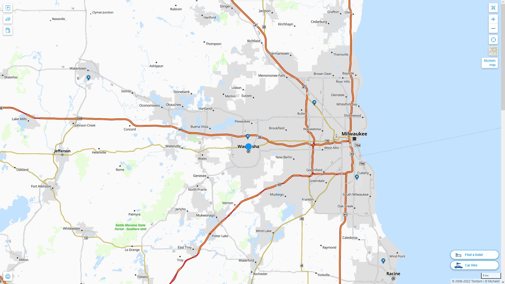 Waukesha Wisconsin Map - United States