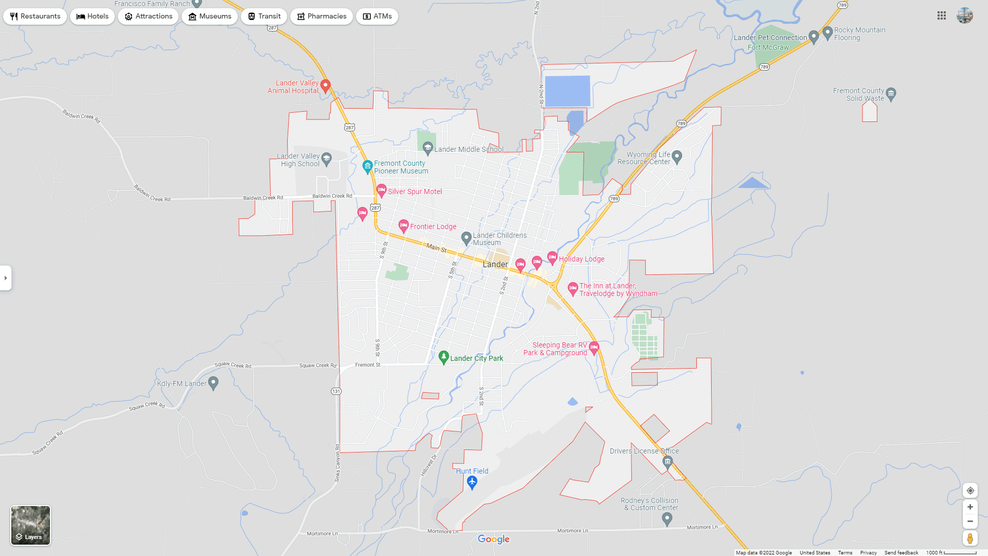 Lander Wyoming Map