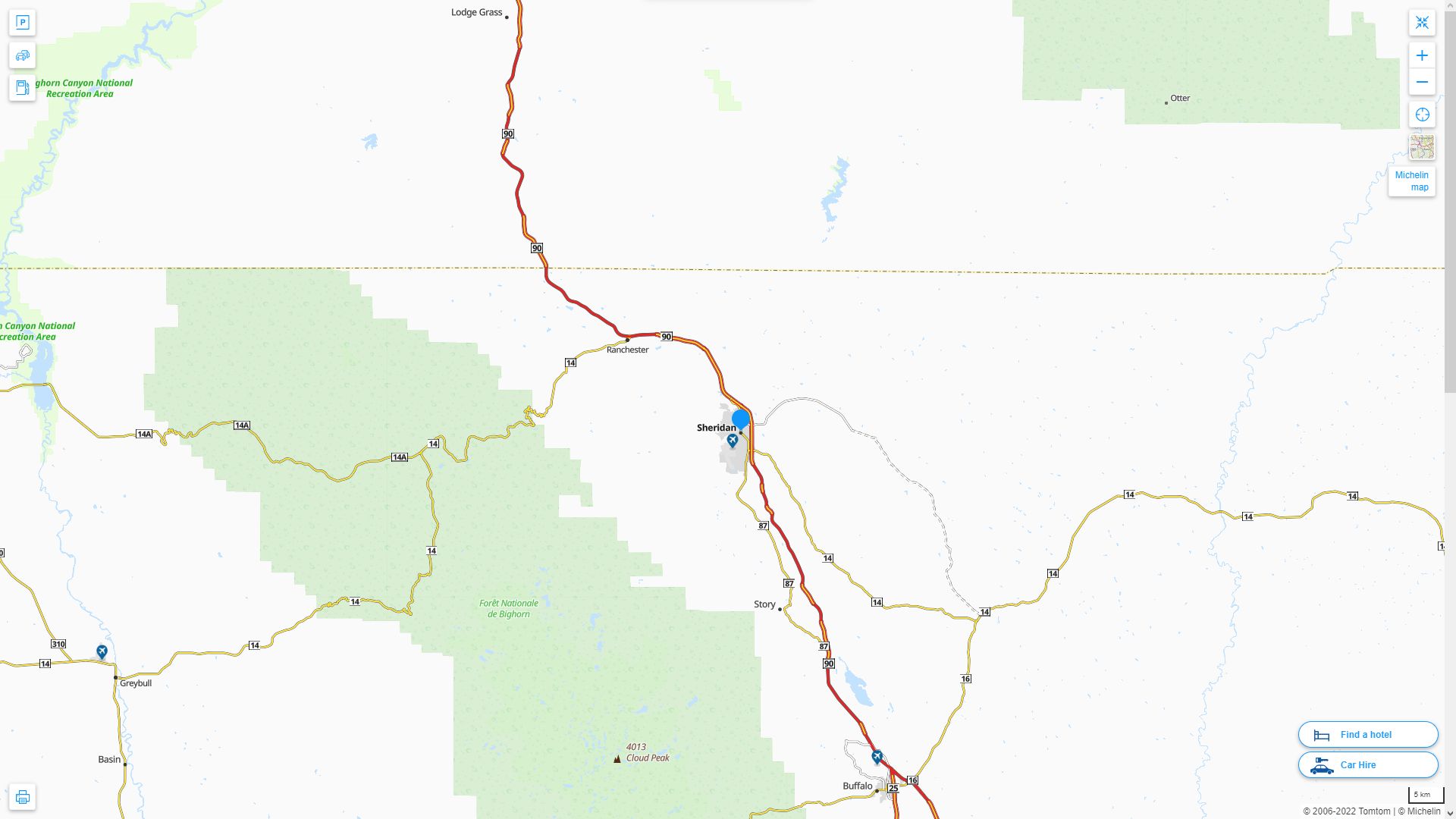 Sheridan Wyoming Map - United States