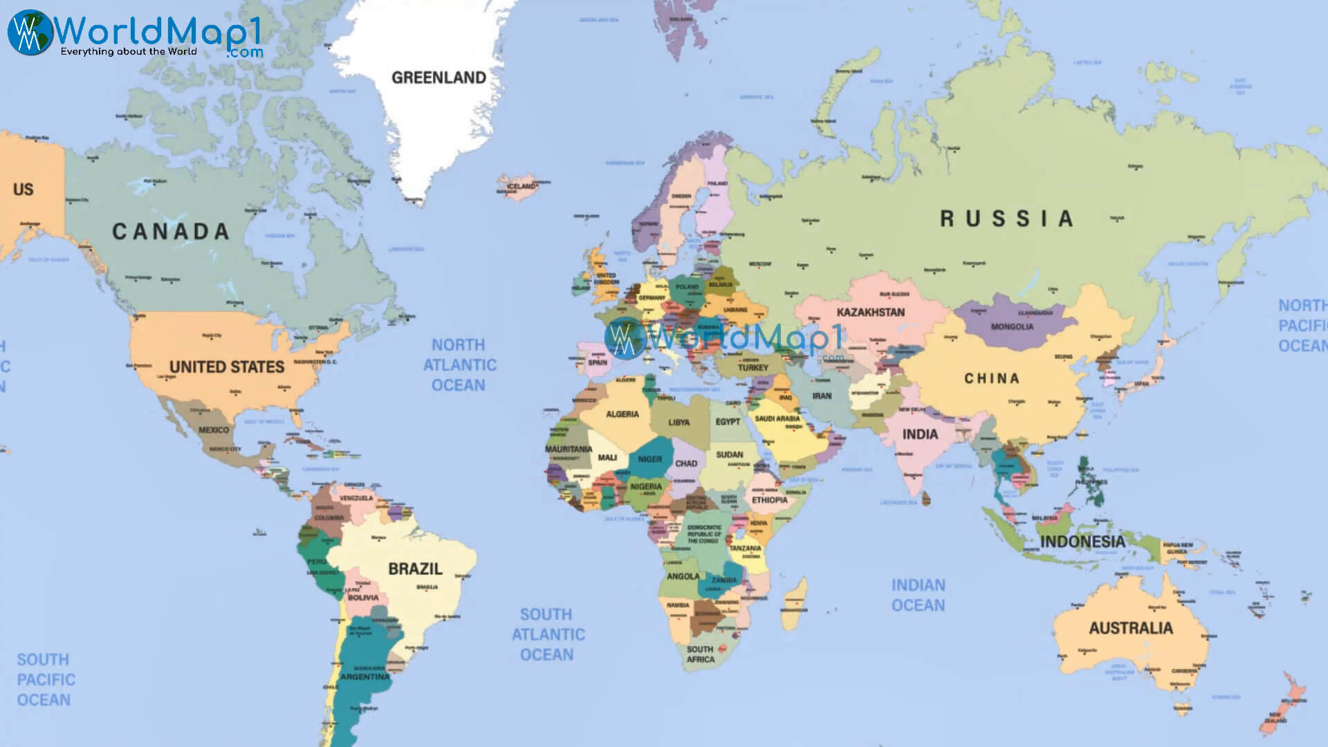 World Maps and Countries Map of the World